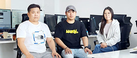 씨스킷 울란바토르 개발 거점의 팀원 세 명